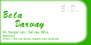 bela darvay business card
