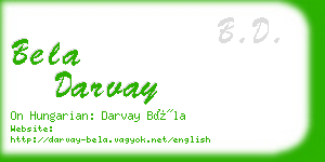 bela darvay business card